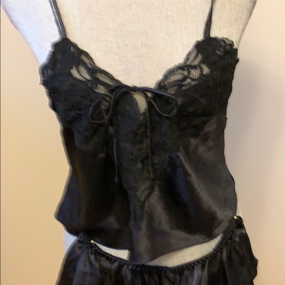 Victoria’s Secret two piece black satin lingerie